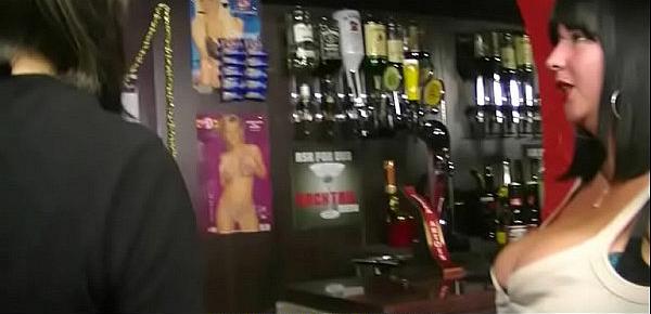  Huge barmaid jump on cock